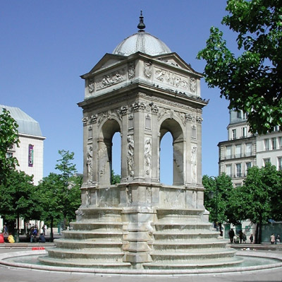 «Фонтан нимф» в Париже, он был назван также «Фонтаном невинных» (Fontaine des Innocents)