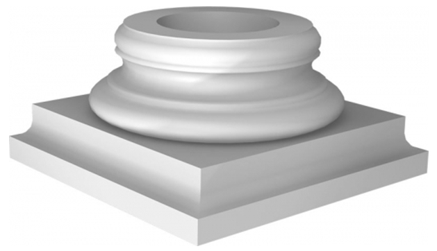 Современная база колонны изготовлена из полиуретана. Современная база колонны изготовлена из полиуретана.