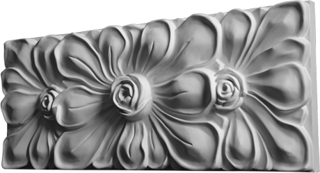 Фасадный декор: Барельеф Цветок трио (Изд №15)